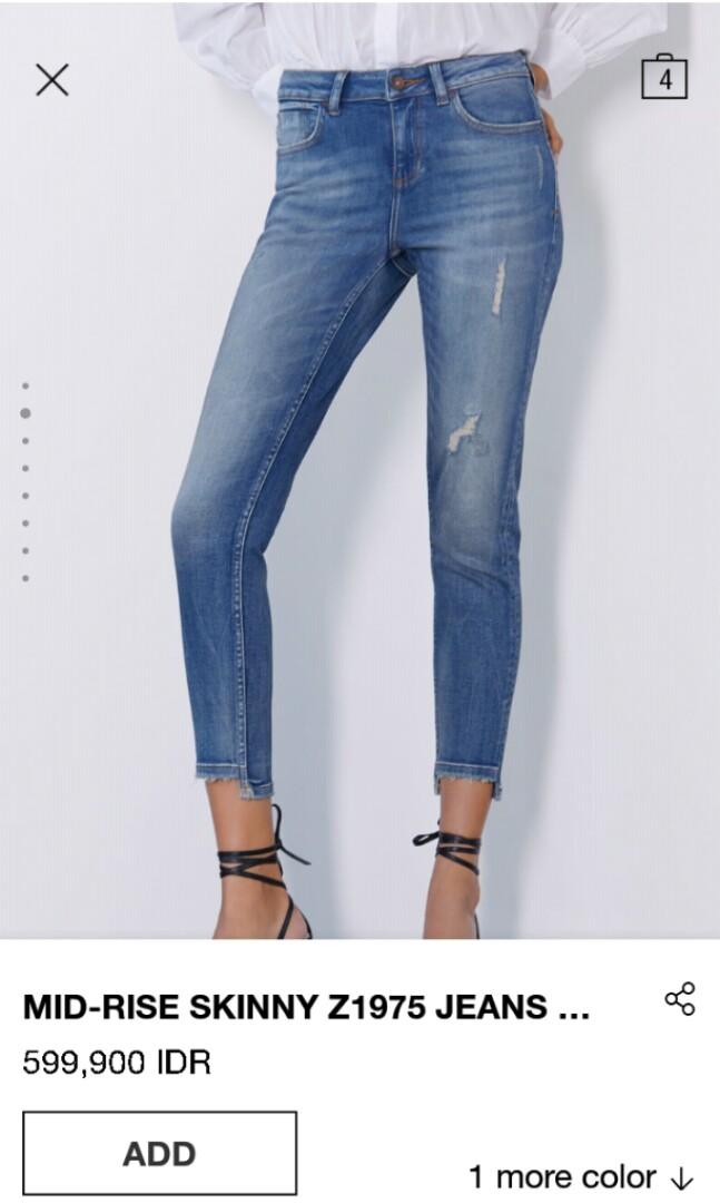 Zara Mid Rise Skinny Jeans, Fesyen Wanita, Pakaian Wanita, Bawahan di  Carousell