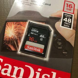 SANDISK ULTRA SD CARD 16GB (BRAND NEW! SEALED!)