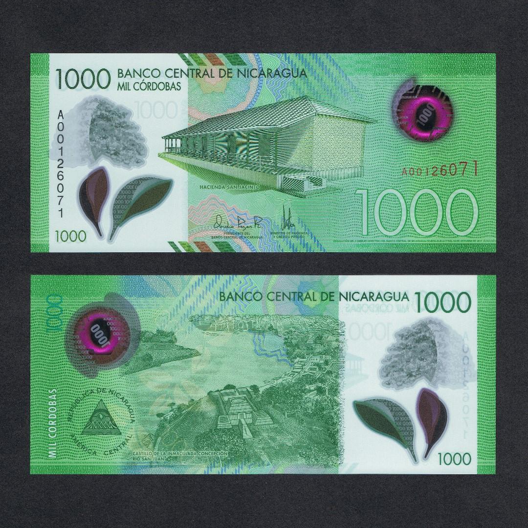 NICARAGUA 500 CORDOBAS 2019 POLYMER P NEW UNC 