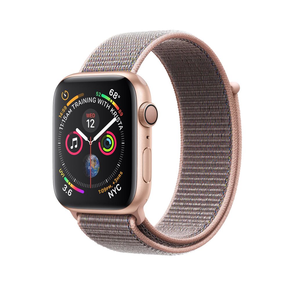 Gold aluminum case with pink top sand sport loop series 4