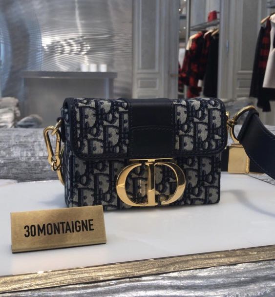 Christian Dior 30 Montaigne Jacquard Canvas Box Bag, Women's Fashion ...