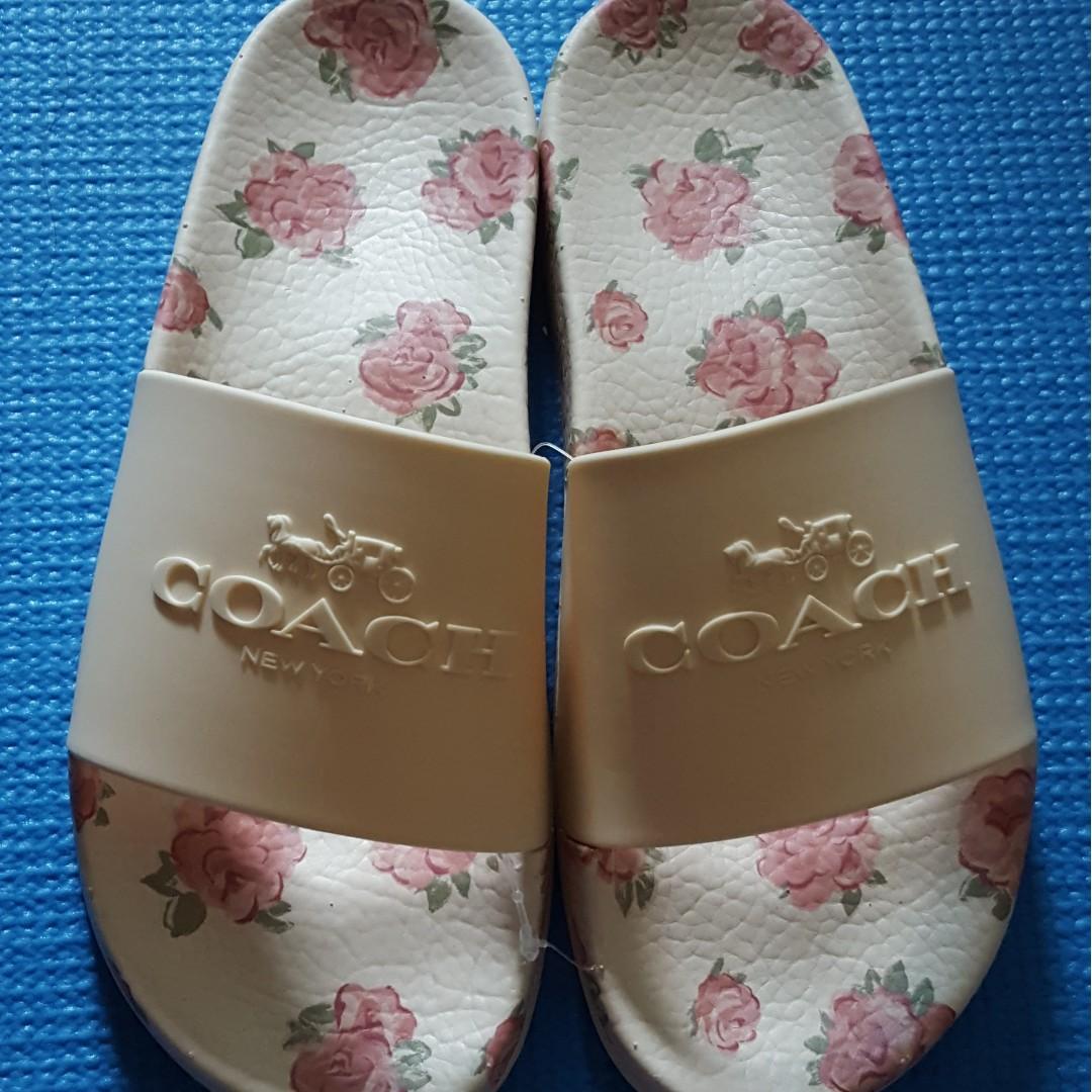 Coach floral pink slides Women s Fashion Footwear Flipflops and