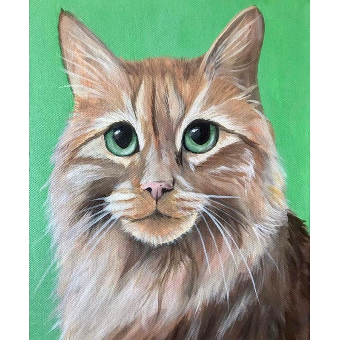 Custom Pet Portrait Acrylic Painting Of Your Cat Dog Etc On