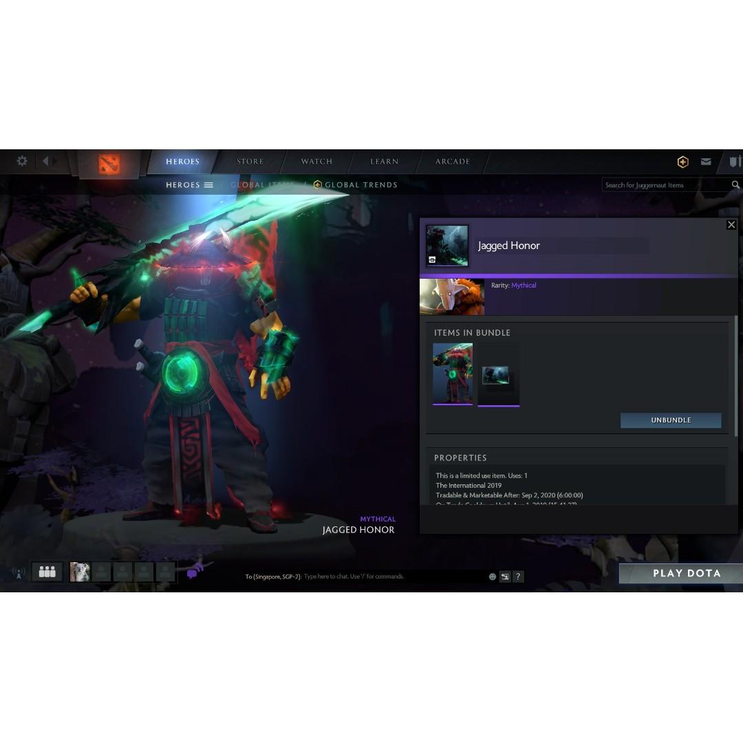 Dota 2 2019 Collector Cache 2 Juggernaut Jagged Honor