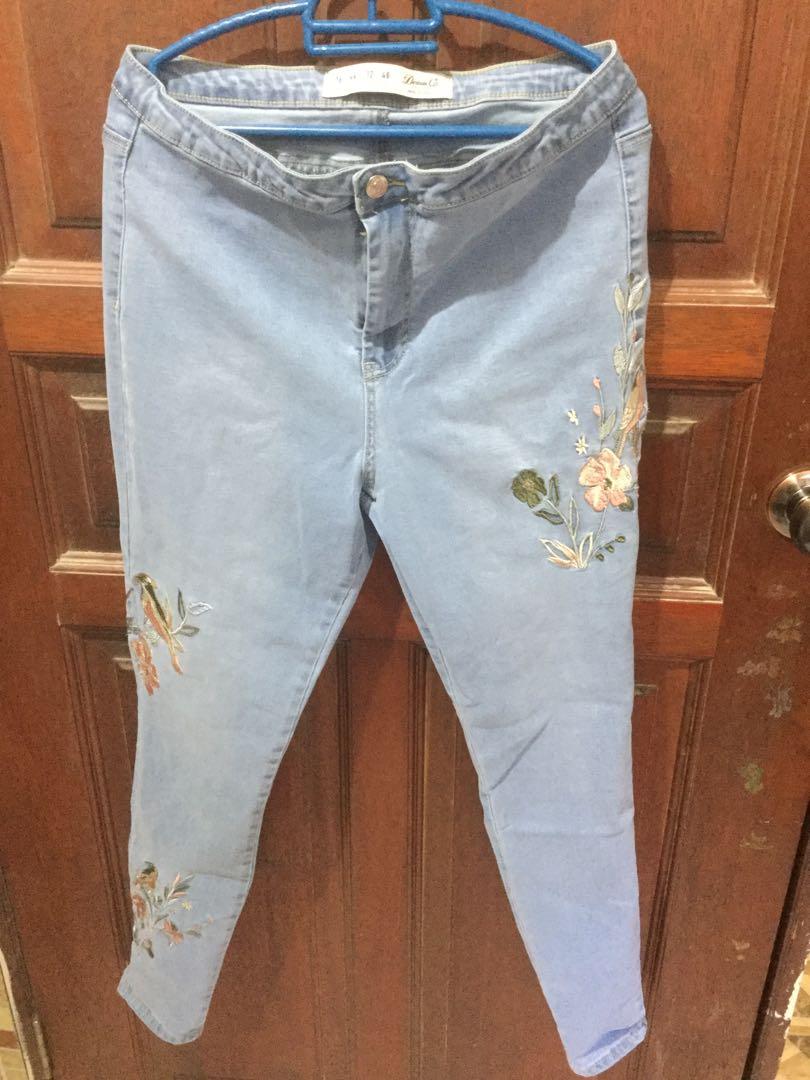 embroidered jeans primark