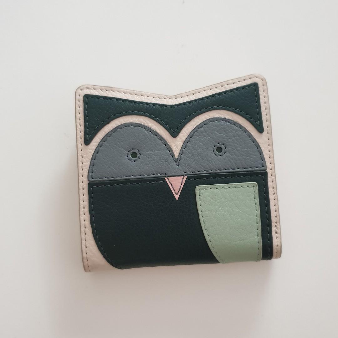 Fossil Alpine Green Party Animal Leather Owl Bifold Wallet SL7656307