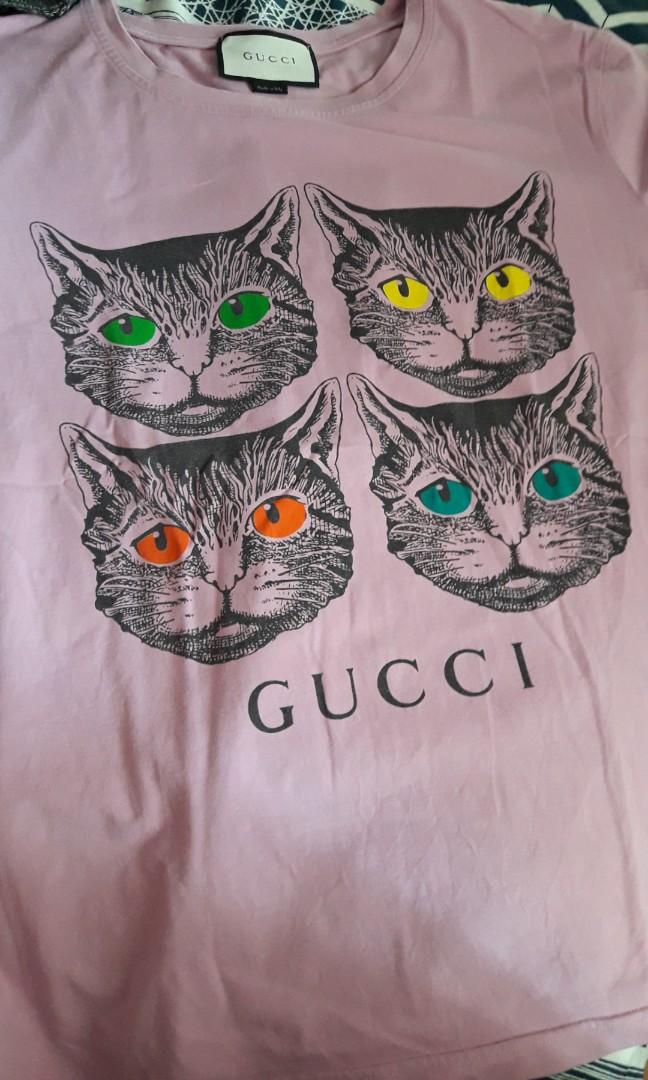 Gucci Cat Shirt, Women's Fashion, Tops, Shirts on Carousell