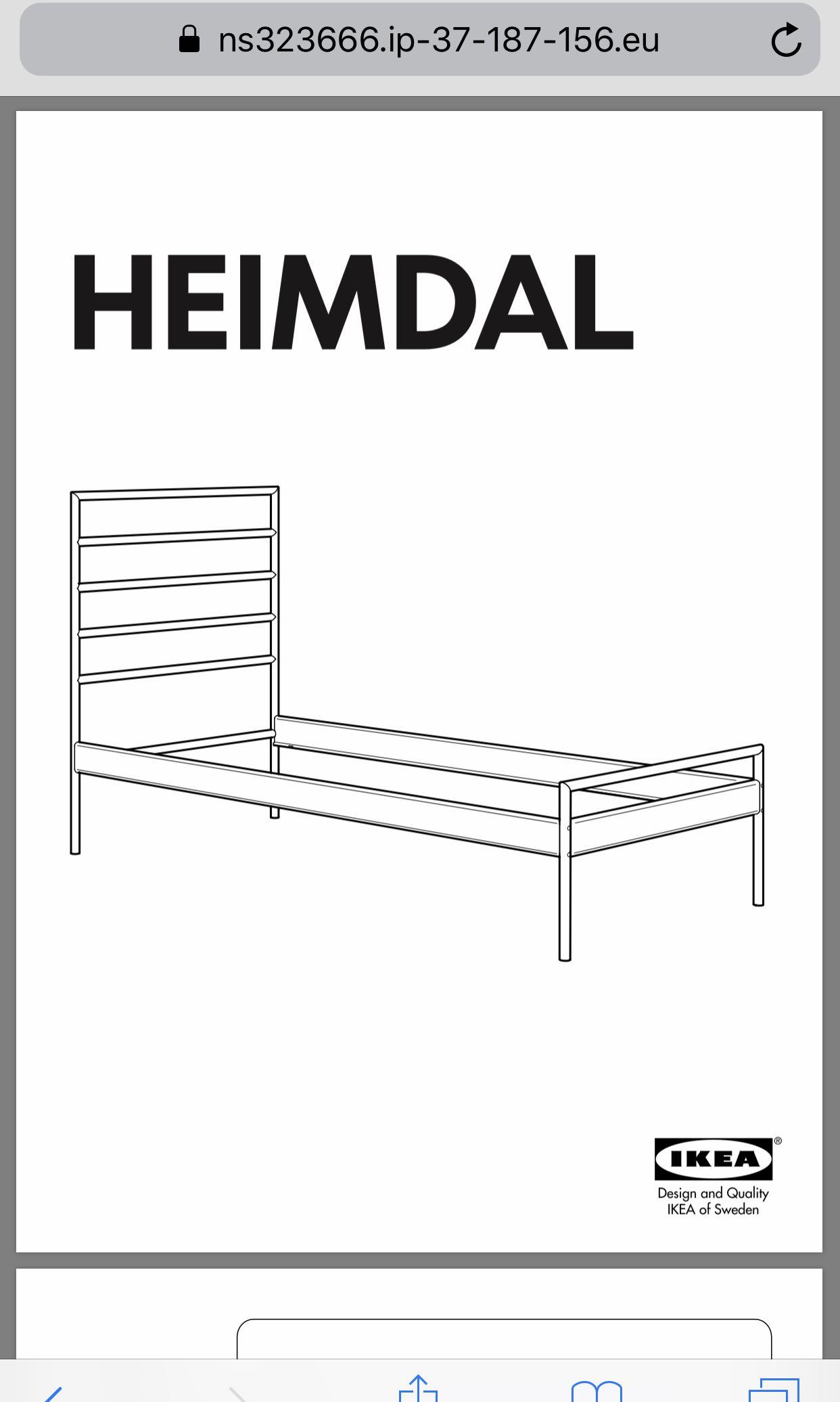 Ikea Heimdal metal bed frame with matress, Furniture & Home Living, Furniture, Bed Frames