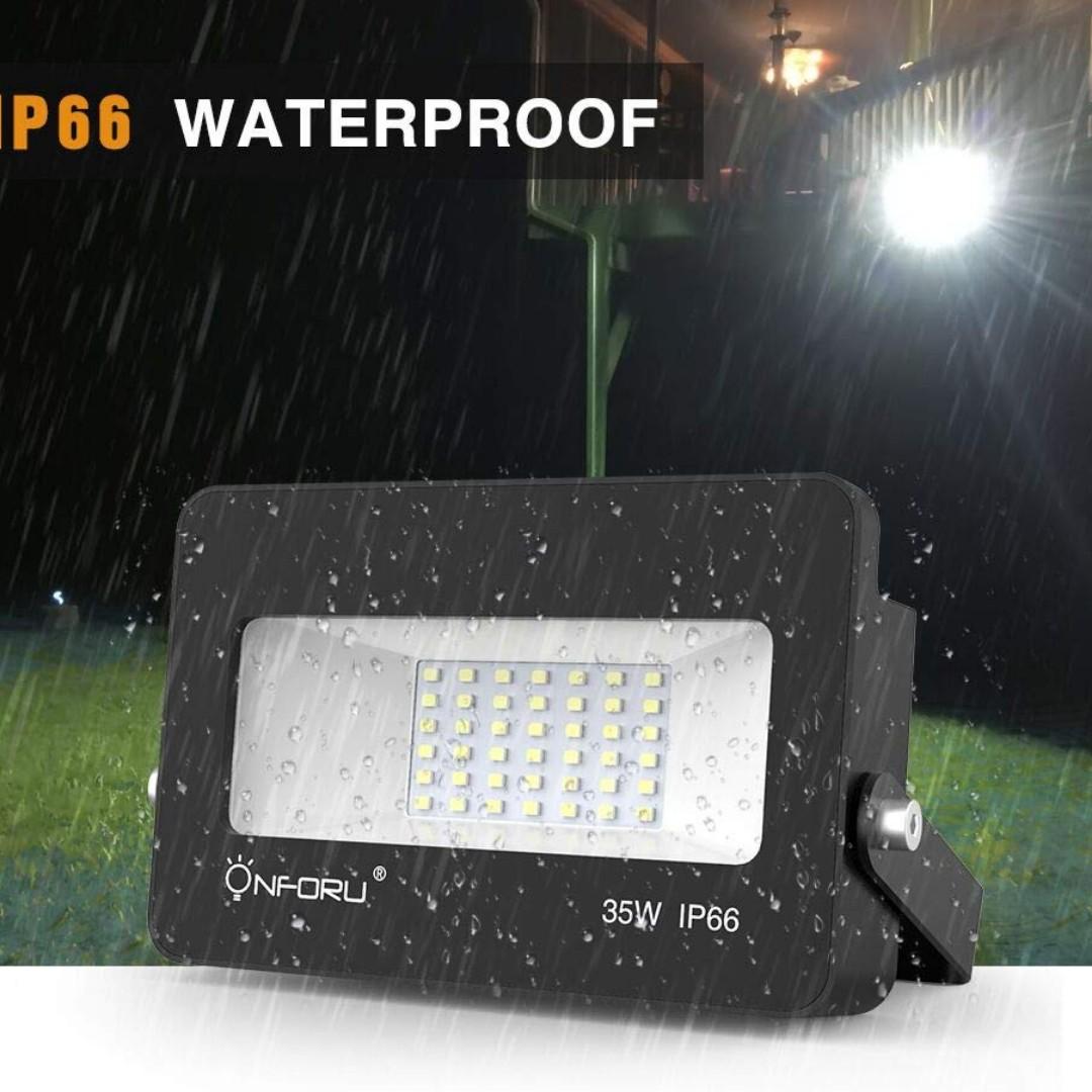 K589) Onforu Pack 35W LED Flood Light, IP65 Waterproof, 3000lm 5000K  Daylight White, Super Bright Security Lights, Outdoor Landscape Floodlight  for Yard, Garden, Garages, Rooftop, Party, Car Accessories, Electronics   Lights