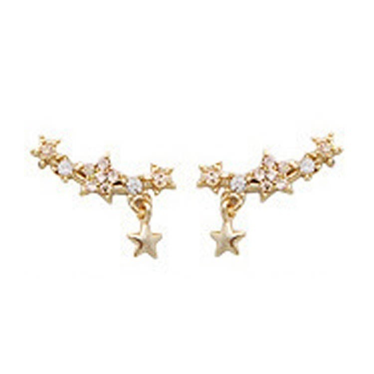 Korea Style Gold Plated Alloy Simply Rhinestone Star Ear Stud Earrings