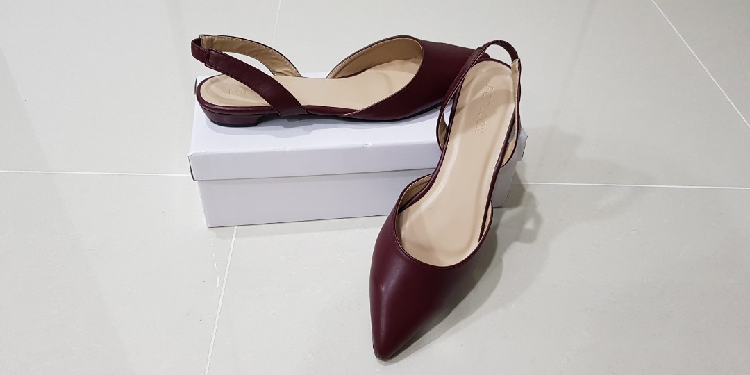 maroon low heels