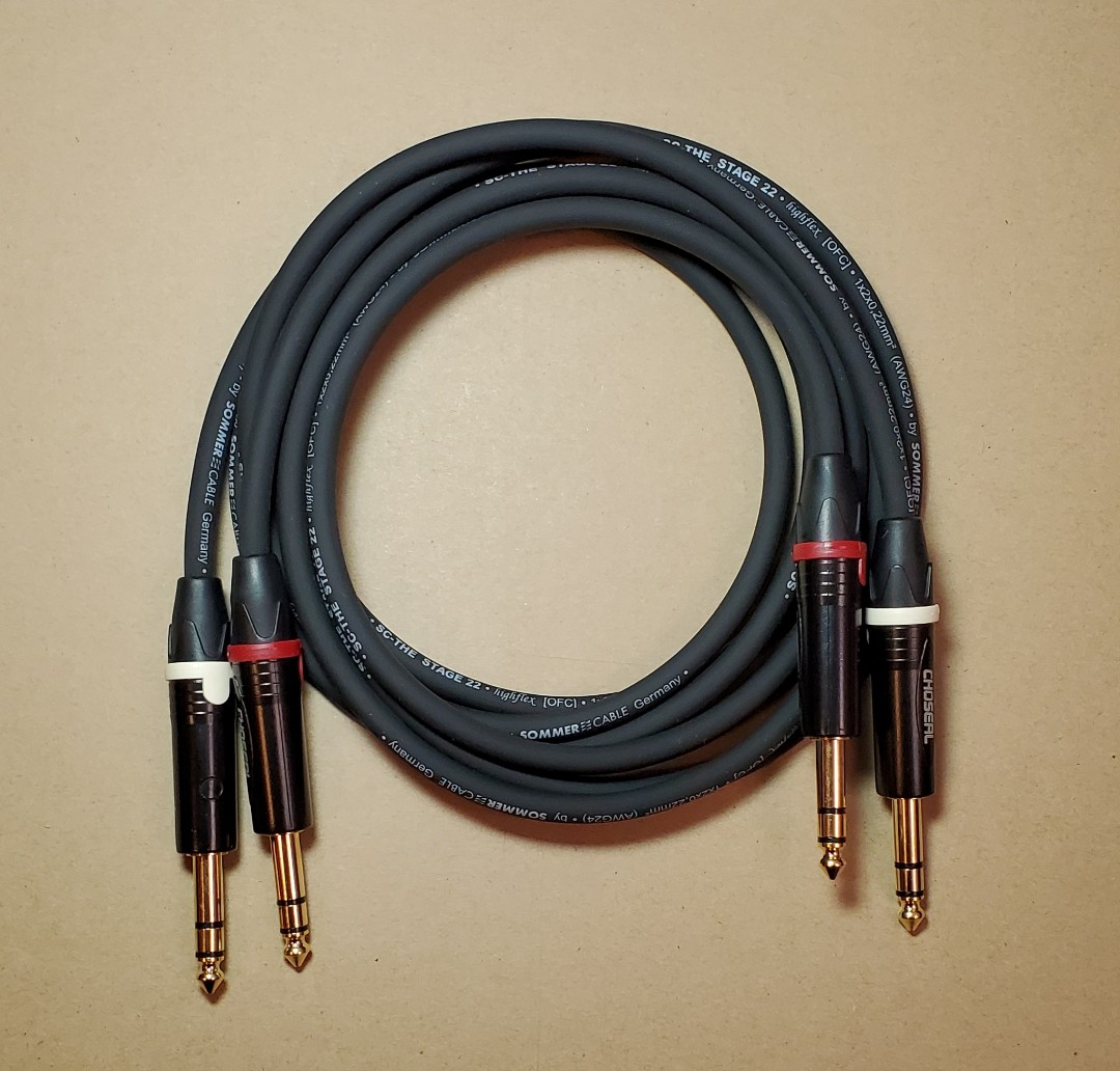 Monitor / Active Monitor Speaker Cables, balanced, TRS to TRS, 5 feet