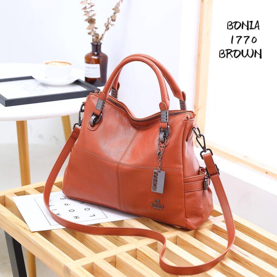 100% Ori BONIA 2 way bag (LimitedEdition）, Women's Fashion, Bags & Wallets,  Purses & Pouches on Carousell