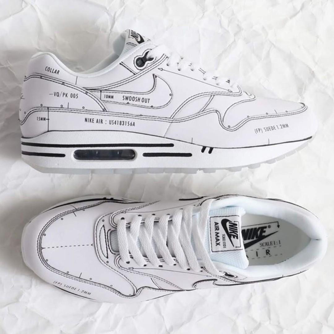 Nike Air Max 1 Schematic White (US 9.5