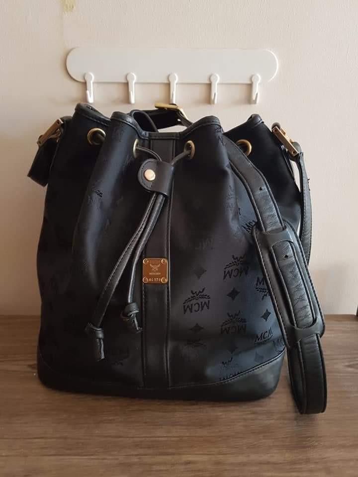 MCM Black Visetos Bucket Bag Leather Plastic ref.160017 - Joli Closet