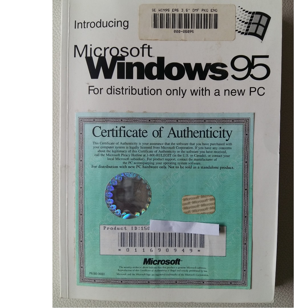 Introducing Microsoft Windows 95 Manual with a Certificate Of