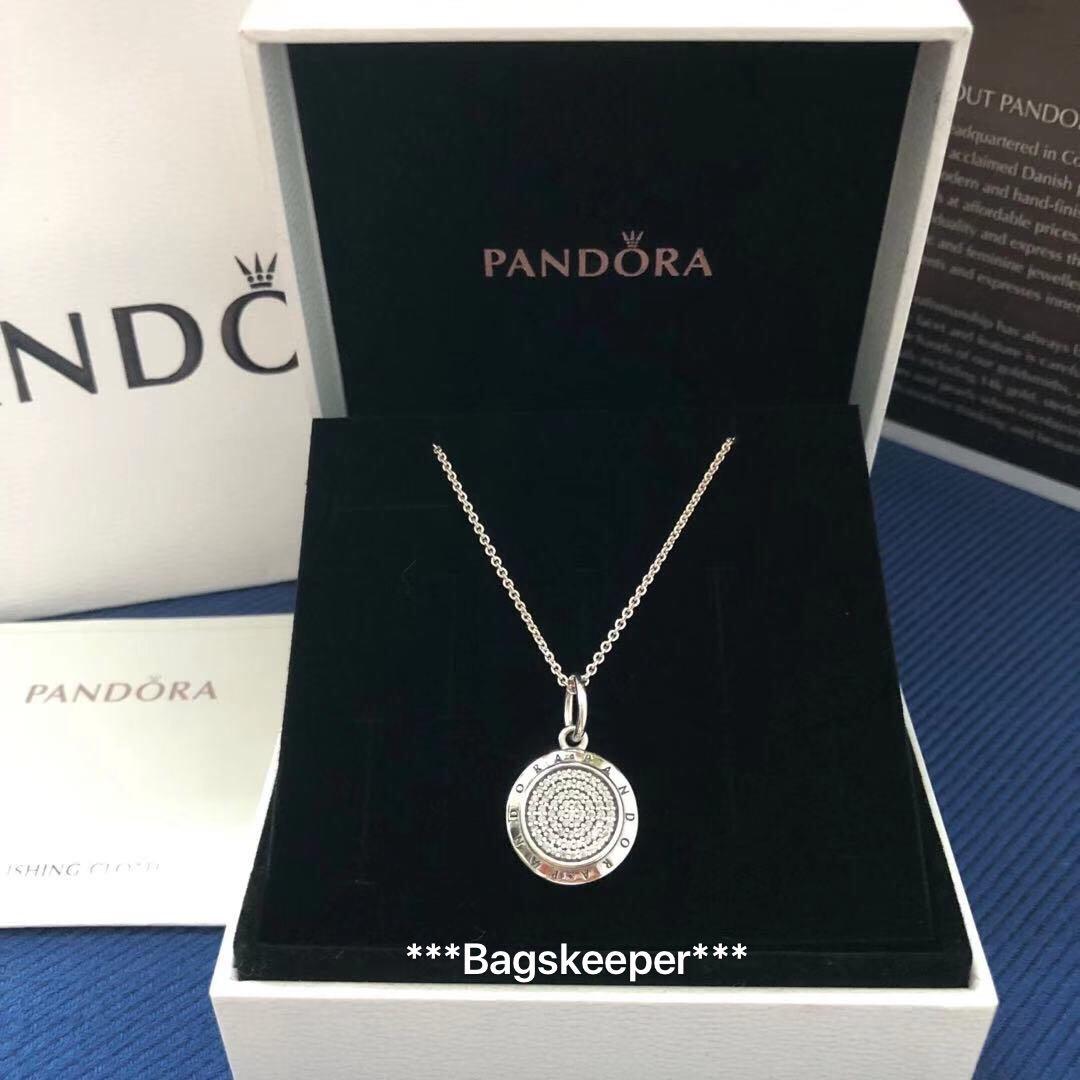 Pandora Signature Logo Pavé & Beads Pendant & Necklace | CoolSprings  Galleria