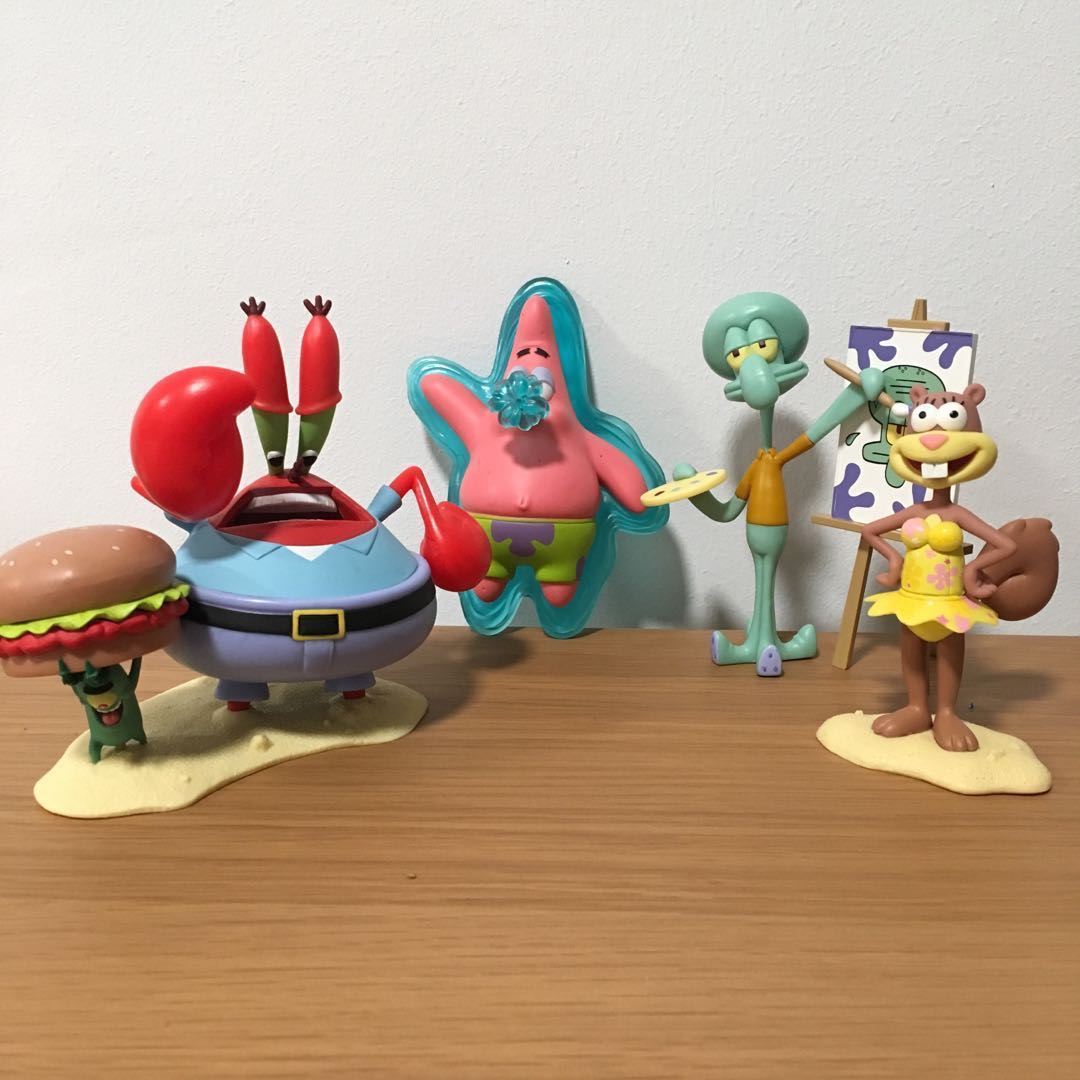 Spongebob Set Of 4 Figures Patrick Star Squidward Sandy Cheek Mr Krab Plankton With Burger Vinyl Figure Designer Toy Toys Games Bricks Figurines On Carousell