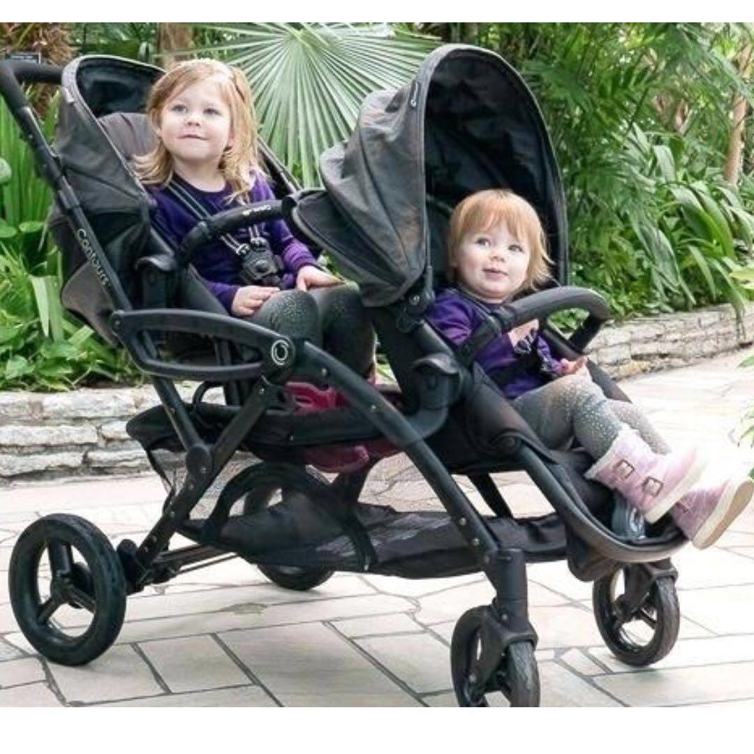 Nov2024 PRICE SHOWN FOR LESS THAN 7DAYS Tandem Stroller for Rent Contour Elite Option Tandem Double Stroller Infant Toddler Babies Kids Going Out Strollers on Carousell