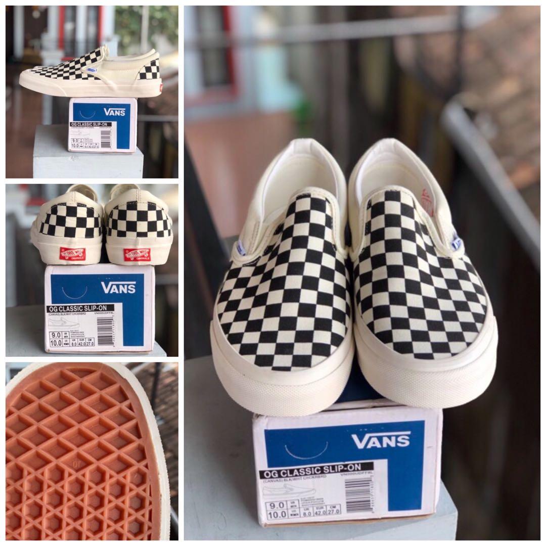 vans slip on checkerboard og original