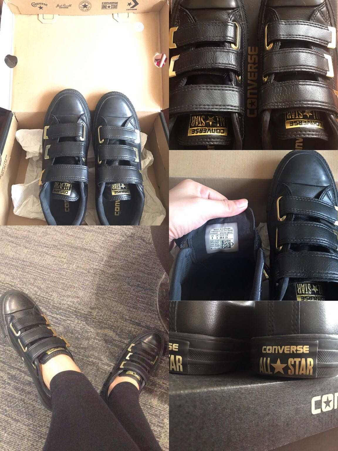 Gold velcro deals converse