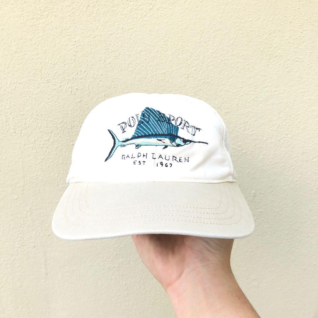 Vintage polo hat leather strap sales