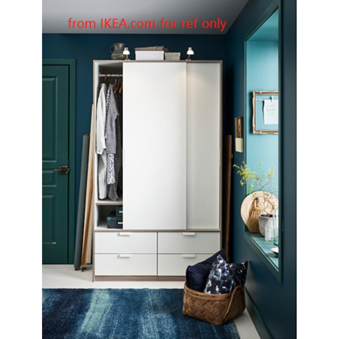 Wardrobe w sliding doors/4 drawers (IKEA TRYSIL Collection), 傢俬＆家居, 傢俬, 書櫃、櫃子及架 Carousell