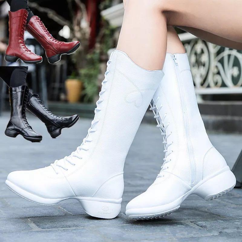White Color Dancing High Cut Boots