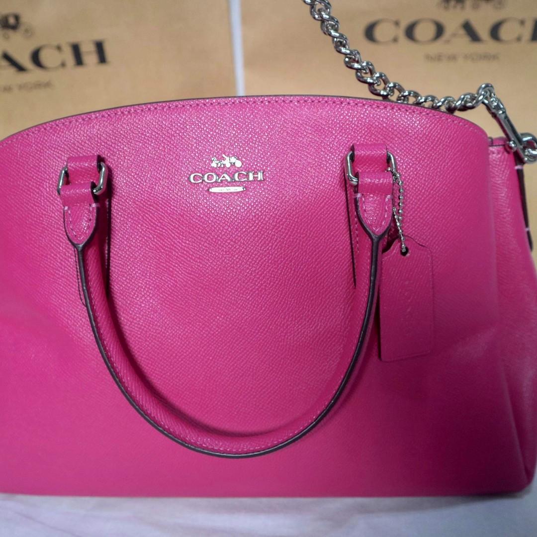 100% original Coach fuchsia hot pink bag, Luxury, Bags & Wallets on  Carousell
