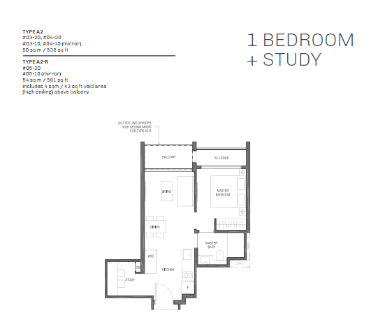 1-Bedroom + Study63226195665922111