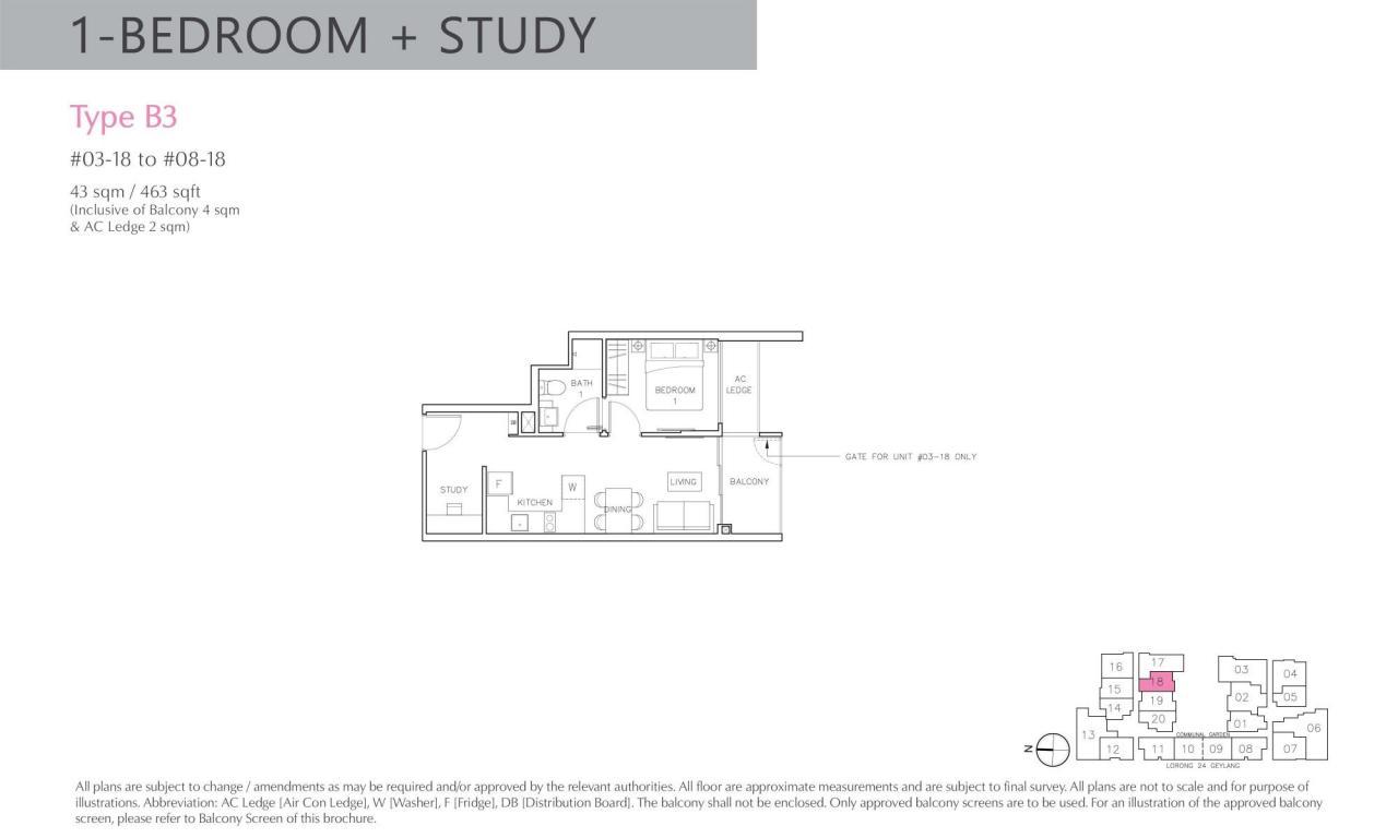 1-Bedroom + Study63226191789441112