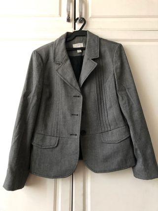 Ann Taylor Grey Suit Jacket Blazer