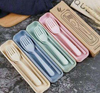 Set Alat Makan Wheat Fibre (eco-friendly)