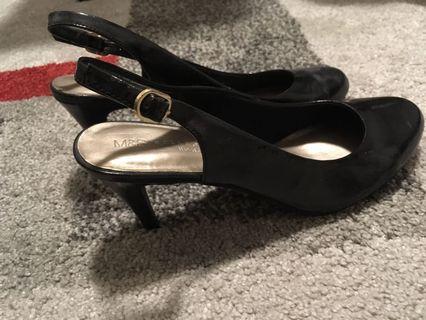 M&S Black Closed Toe Shoes with Heels