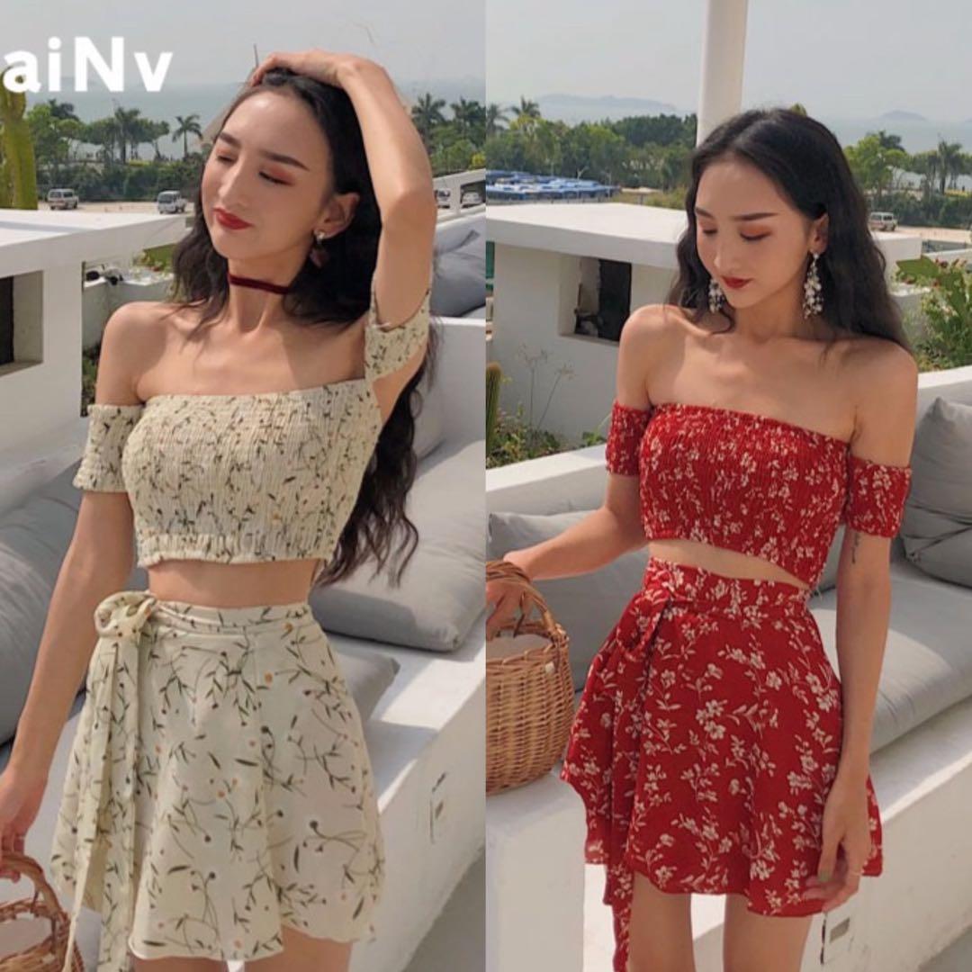 Flower korean deals skirt