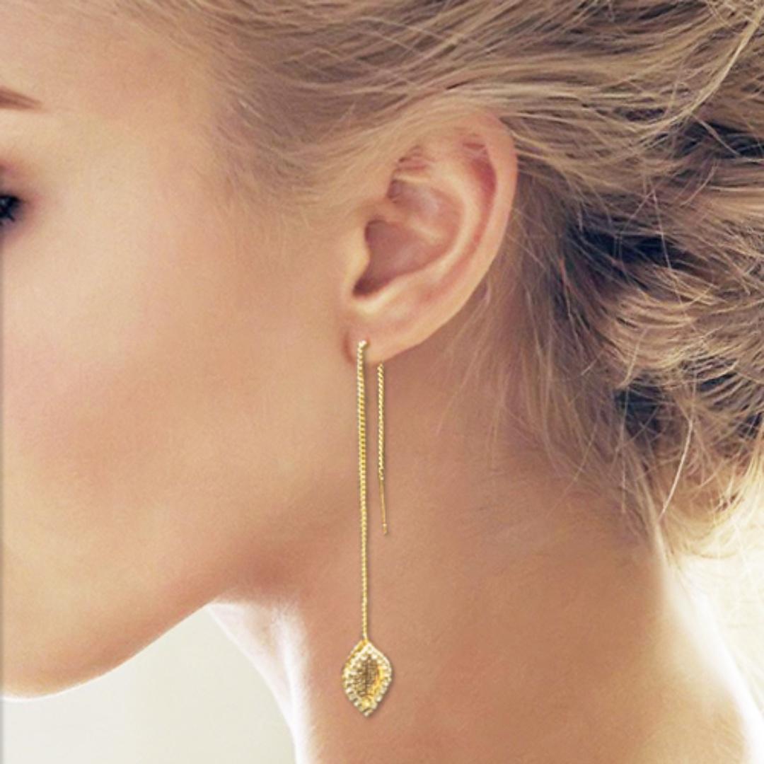 Dangle string earrings top