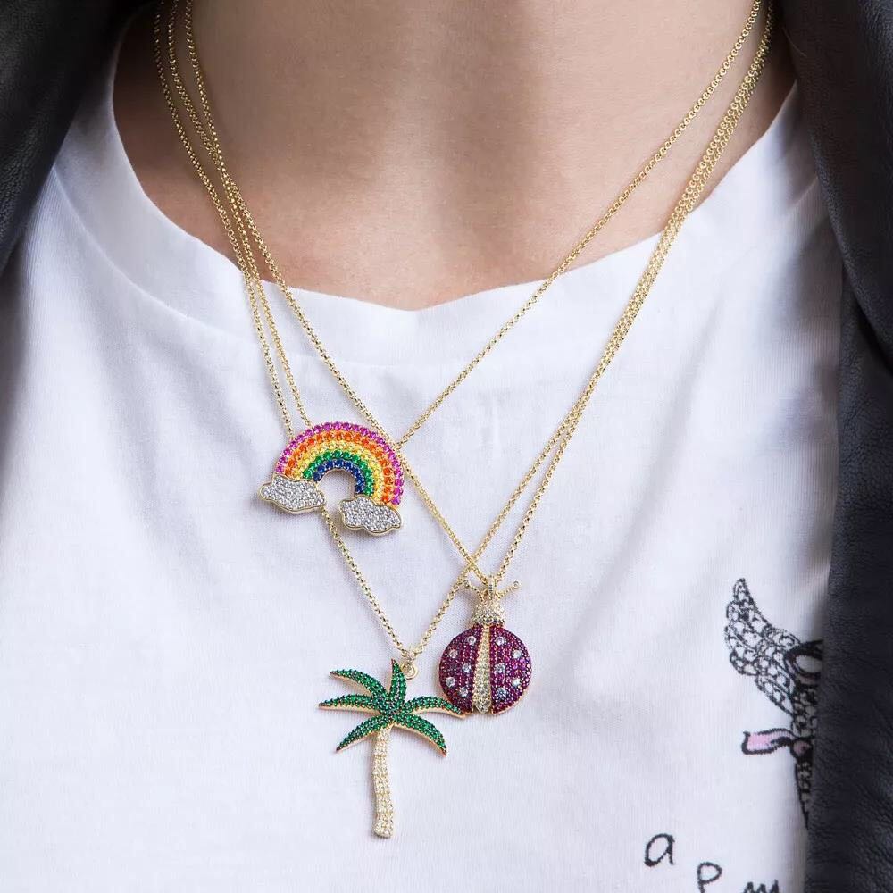 APM Monaco Arc En Ciel Necklace Yellow Silver W0723