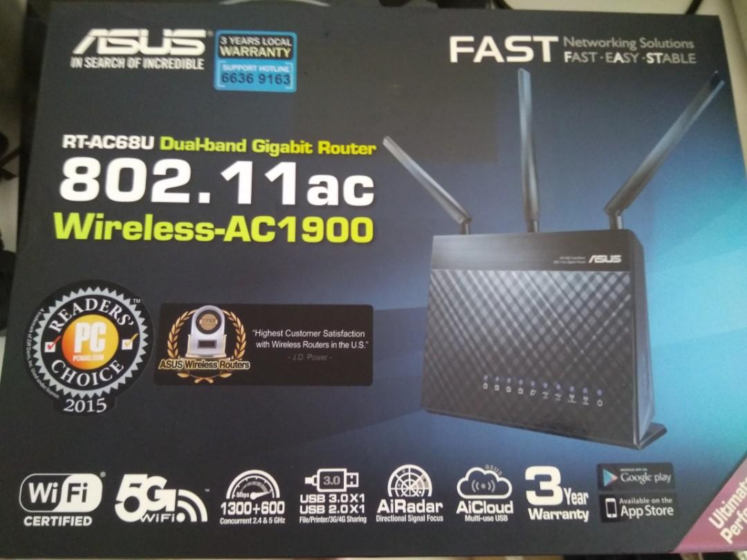 Asus Rt Ac68u Ac1900 Router Electronics Computer Parts Accessories On Carousell