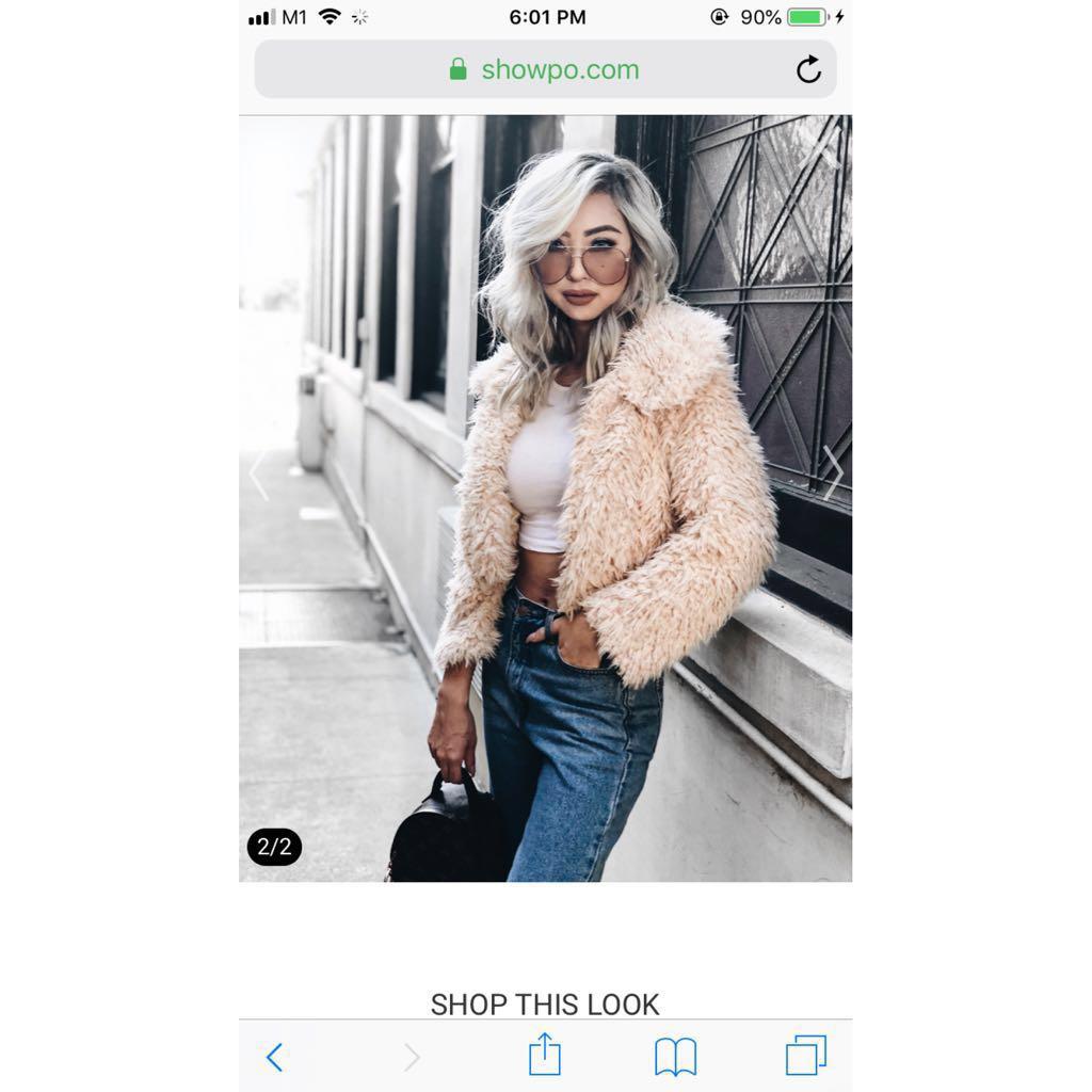 authentic showpo beige teddy jacket Women s Fashion Coats