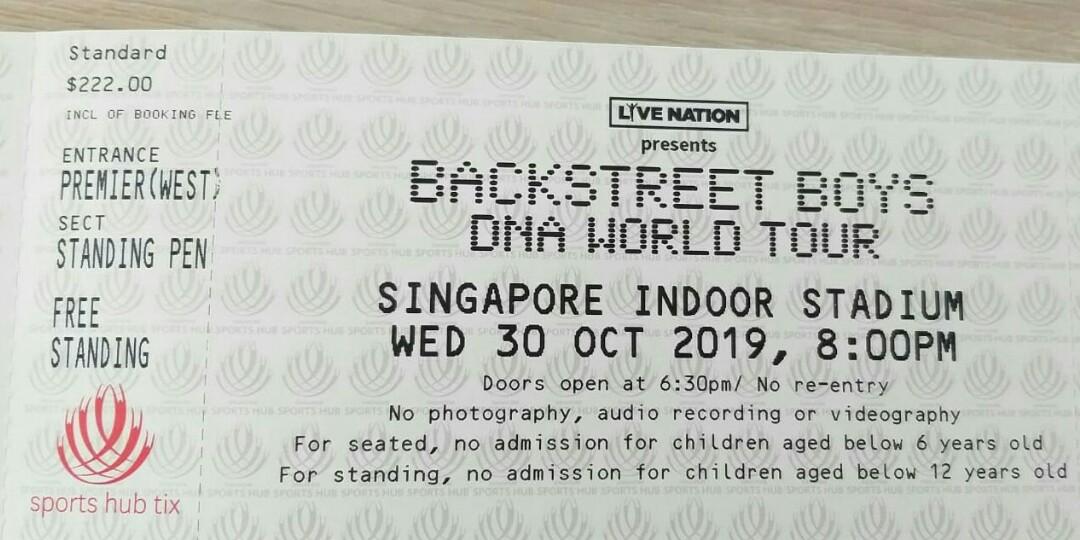 (one tix only) Backstreet boys concert tickets, Tickets & Vouchers