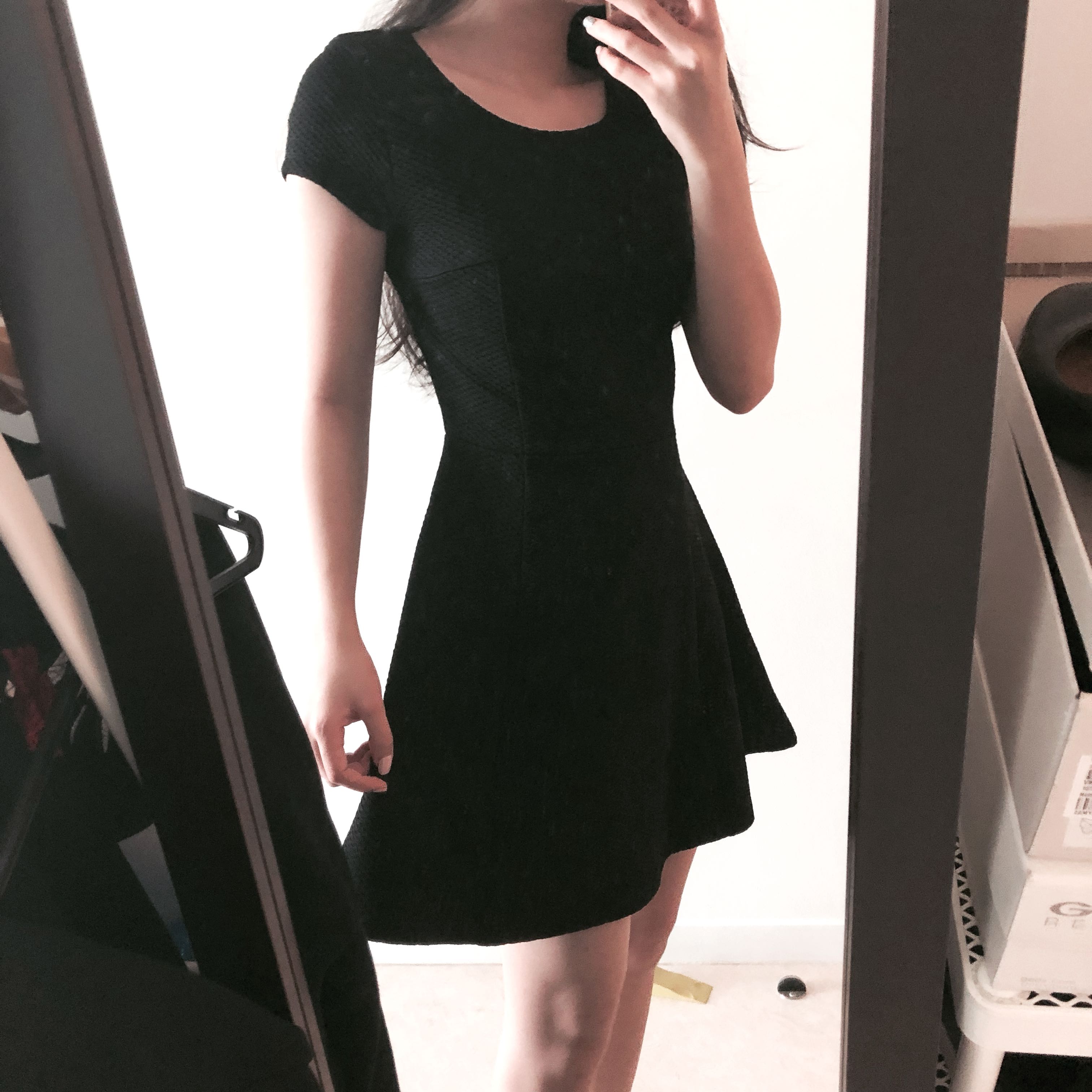 basic black skater dress
