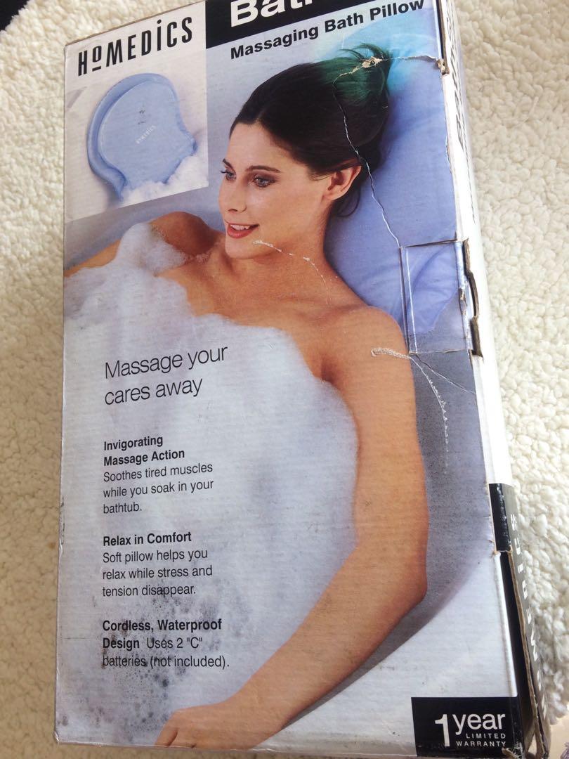 Bath Spa Massaging Pillos (Category: Massage Devices) located in San Juan City. Submitted by cheapninja (Listing ID 241999647, Image 2). Description: Brand New! Homedics Bath Spa Massaging Pillow P800.