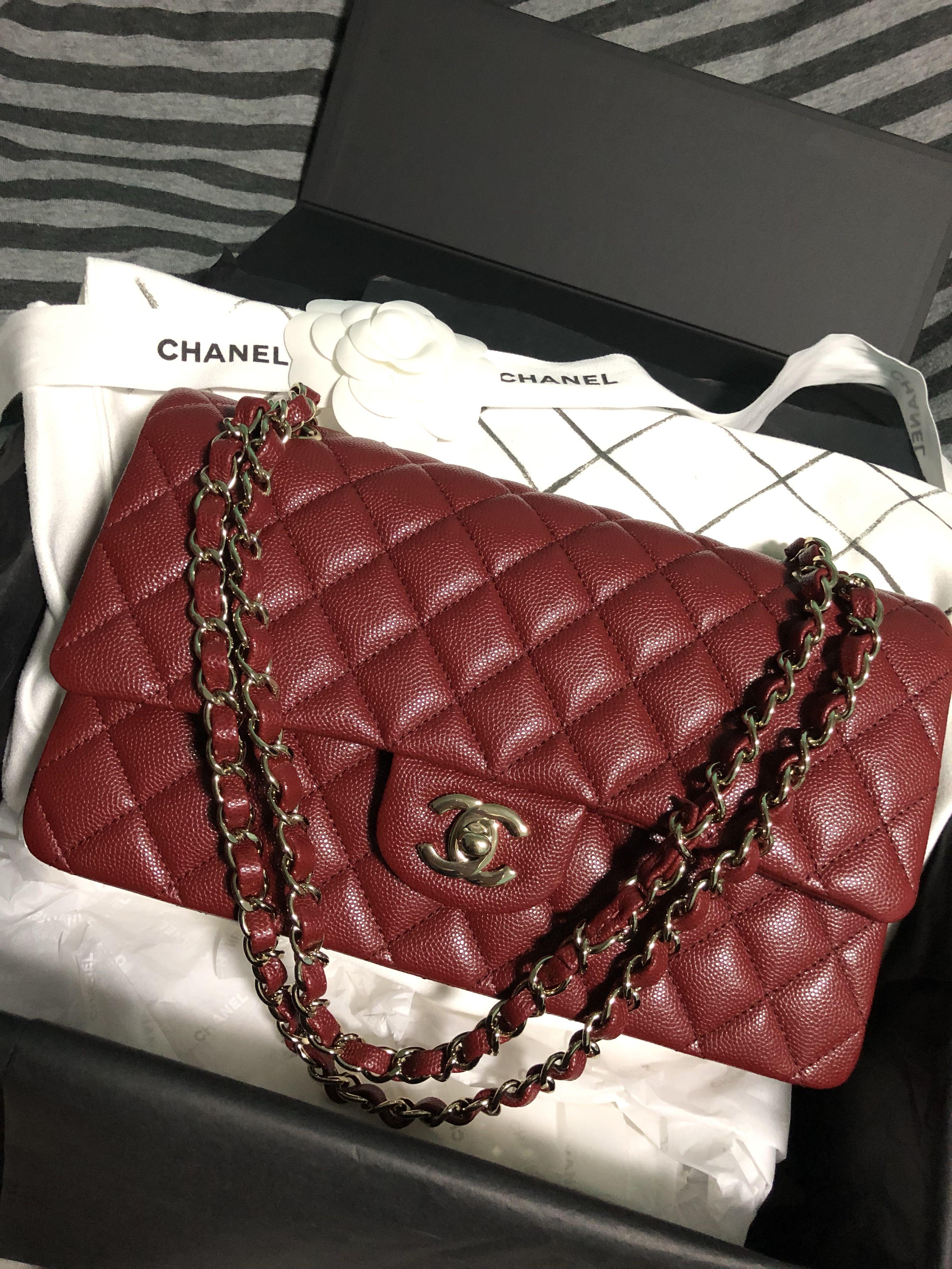 Chanel  Classic Flap Bag  Medium  Burgundy Caviar  SHW  Bagista