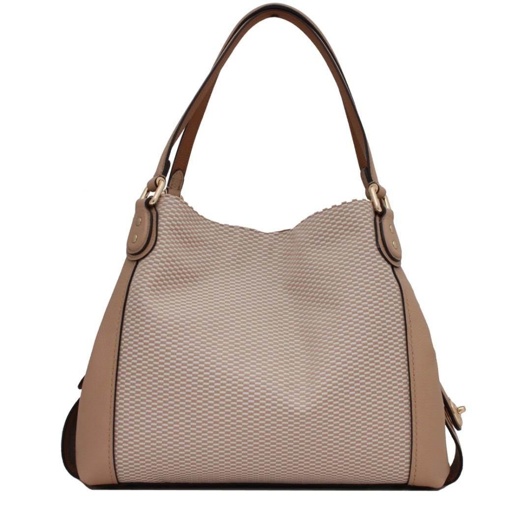 Coach 28895 Edie Shoulder Bag 31 in Legacy Jacquard Tan Luxury