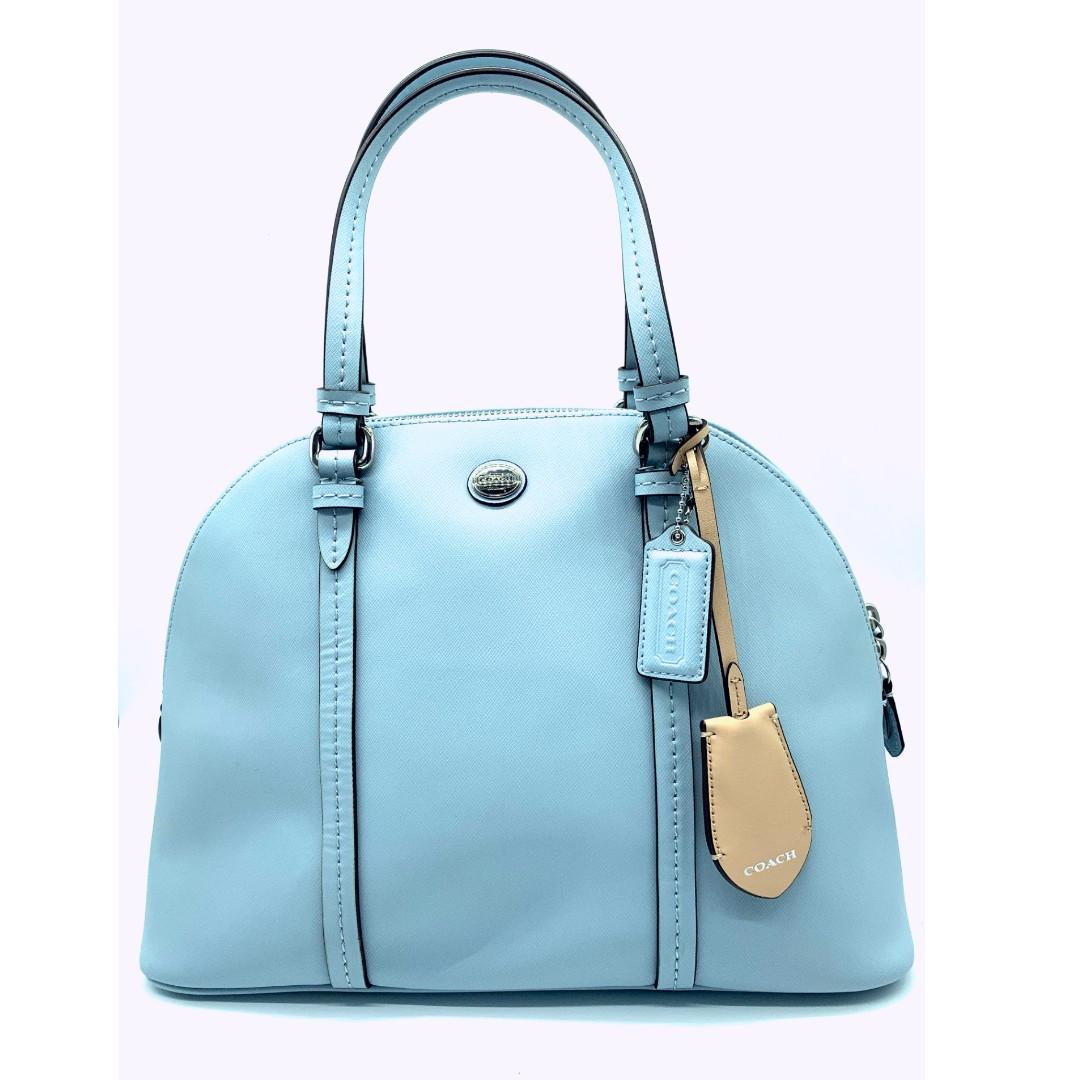 light blue coach handbag