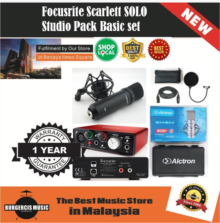 Focusrite solo studio pack basic set (Category: Music Accessories) located in Kuala Lumpur. Submitted by burgercismusic (Listing ID 242051112, Image 1). Description: STOCK STATUS: CALL FOR FINAL STOCK STATUS CHECK. THANKS click here to whatsapp us https://goo.gl/kKvEkZ (ADAM) 0163118614 https://goo.gl/BNx7f5 (JOSEPH)0172893430 https://goo.gl/xVB7Cs (FRANCIS)0166264700 Please Read Below: -Please check with us the latest stock status -check more de
