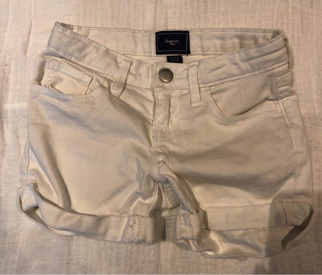 gap white denim shorts