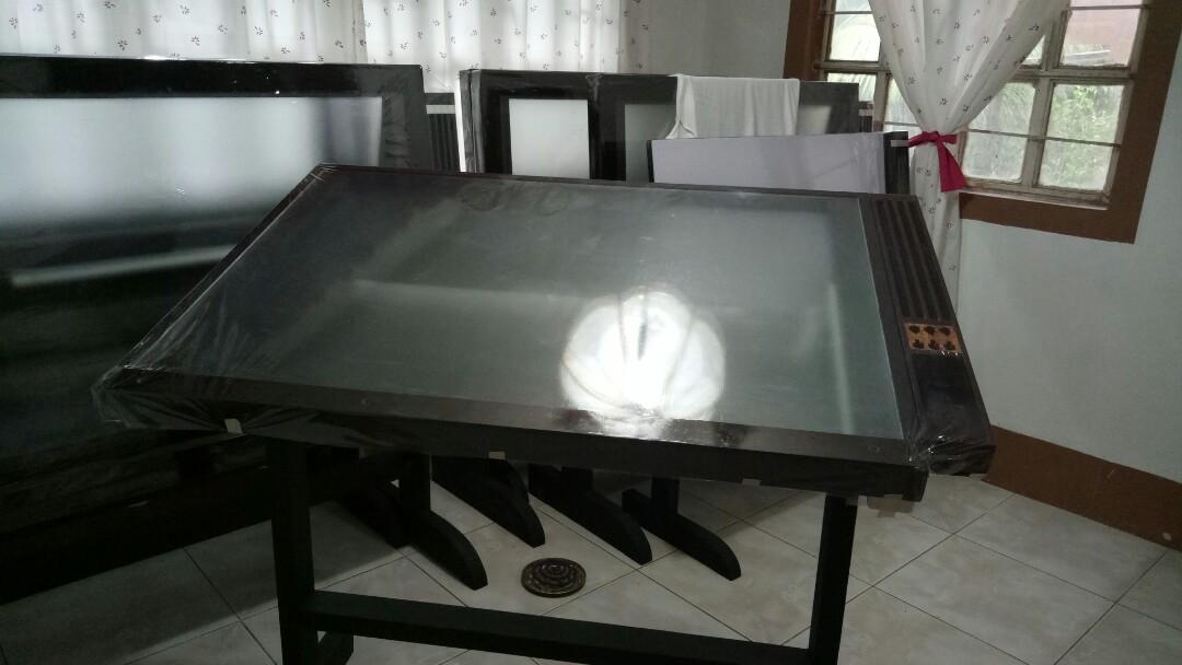 glass drafting table with light