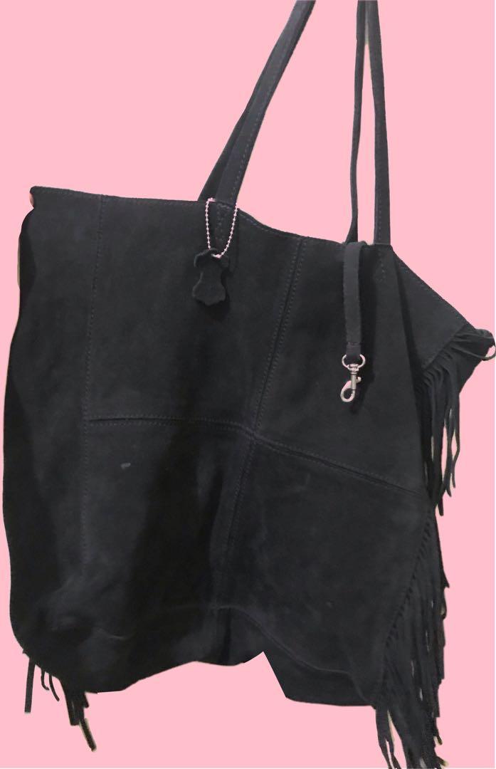 H M Suede Fringe Bag Women s Fashion Bags Wallets Cross body Bags on Carousell