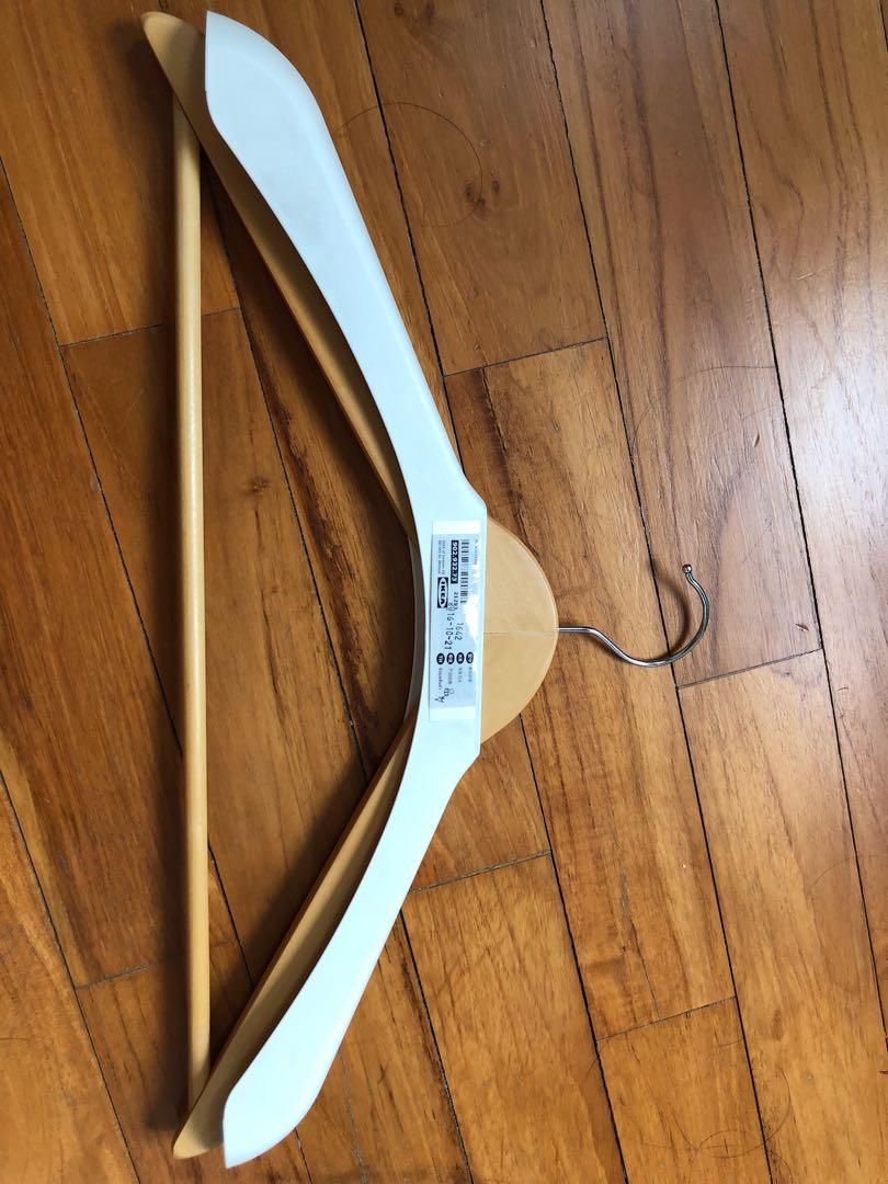IKEA Premium Wooden Hangers 10 Pcs (5 with Shoulder Shaper), Furniture